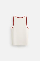 CONTRAST RIB TANK TOP