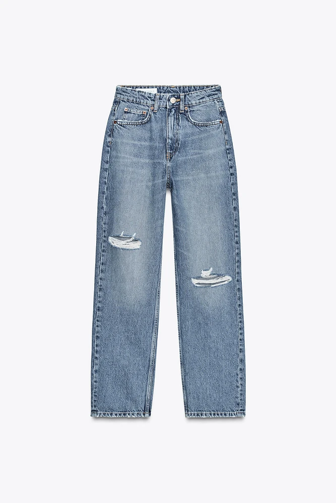 JEAN TRF MOM FIT DÉCHIRÉ TAILLE HAUTE