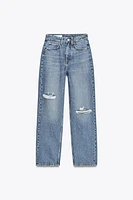 JEAN TRF MOM FIT DÉCHIRÉ TAILLE HAUTE