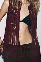 GILET MACRAMÉ FRANGES