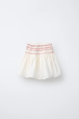 JUPE-SHORT BRODÉE CERISES