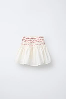 JUPE-SHORT BRODÉE CERISES