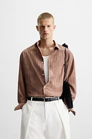 CHEMISE À RAYURES EFFET DÉLAVÉ