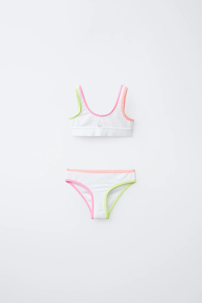 6-14 ANS/ BIKINI LISERÉS CONTRASTE