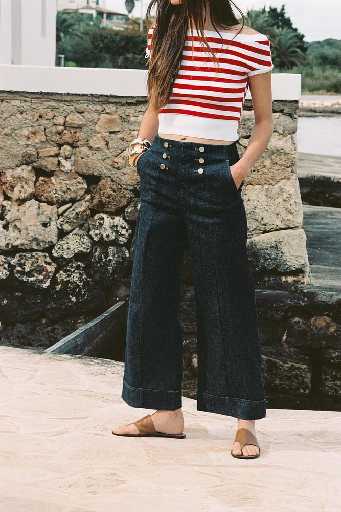 PANTALON JUPE-CULOTTE BOUTONS