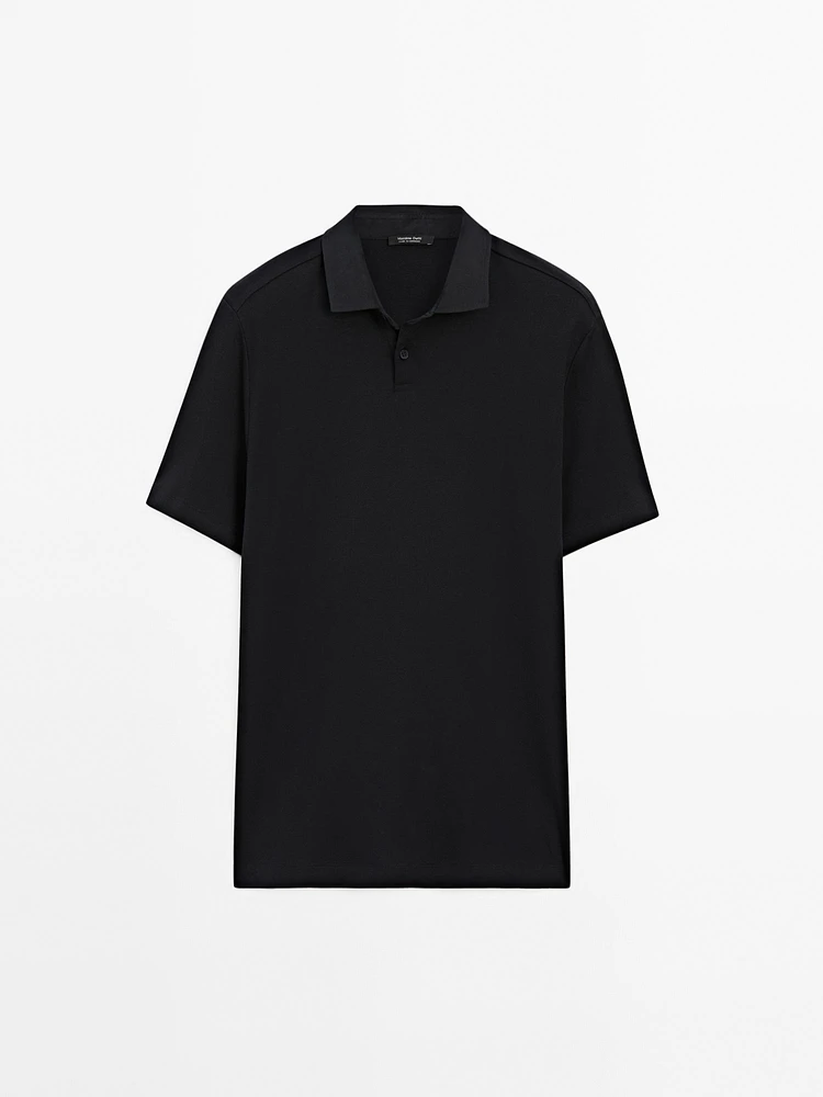 Short sleeve cotton polo shirt