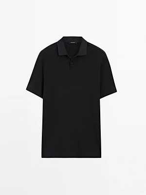 Short sleeve cotton polo shirt