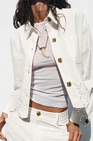 PERFORATED EMBROIDERY JACKET
