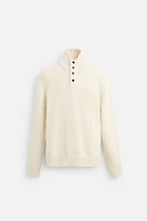 COTTON-WOOL BUTTON SWEATER