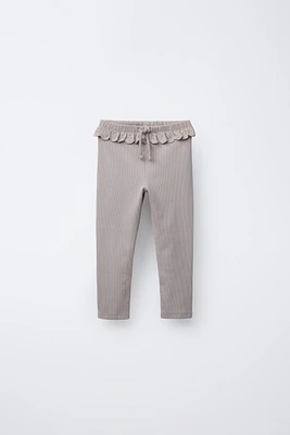 LEGGING CÔTELÉ VOLANT BRODERIE SUISSE