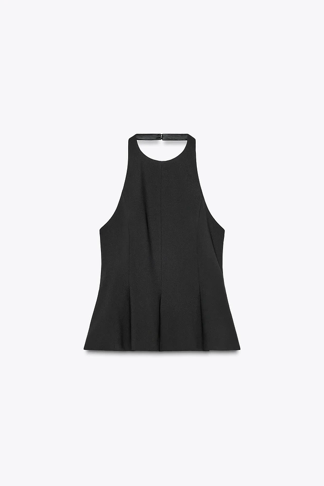 STRETCH PEPLUM TOP