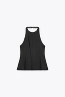 STRETCH PEPLUM TOP