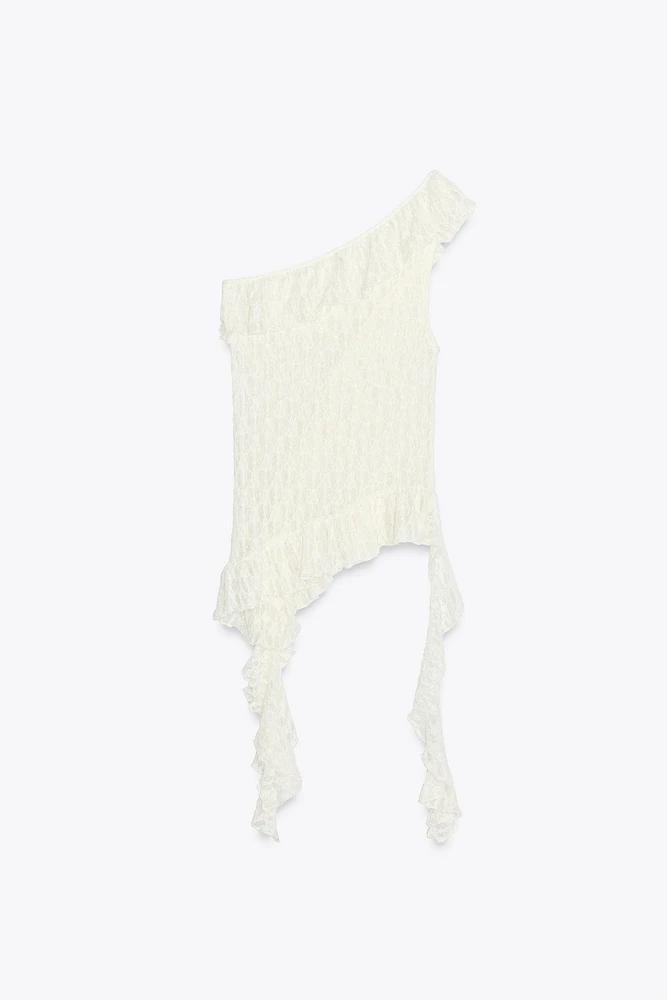 ASYMMETRIC LACE TOP