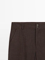 100% linen flare fit trousers