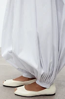 LEATHER OPEN TOE BALLET FLATS