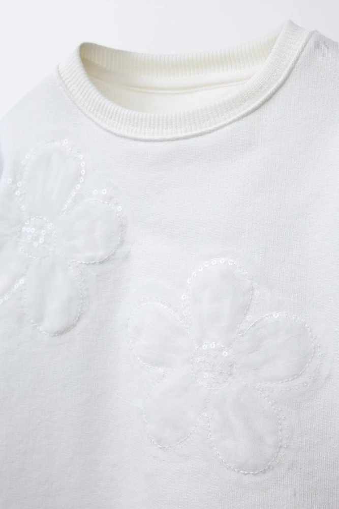 SWEAT FLEURS ORGANZA