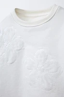 ORGANZA FLORAL SWEATSHIRT