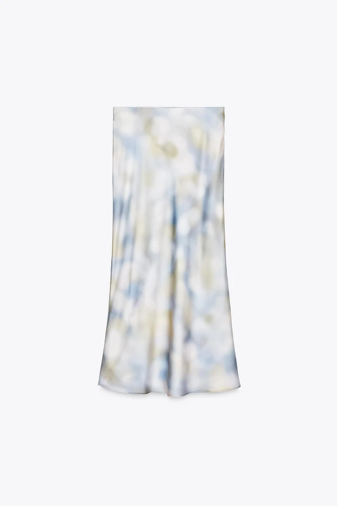 TIE DYE SATIN EFFECT SKIRT