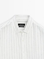 Chemise regular fit 100 % lin rayures