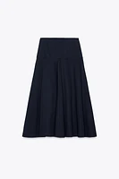 ZW COLLECTION PAPER BAG WAIST SKIRT WITH BUTTONS