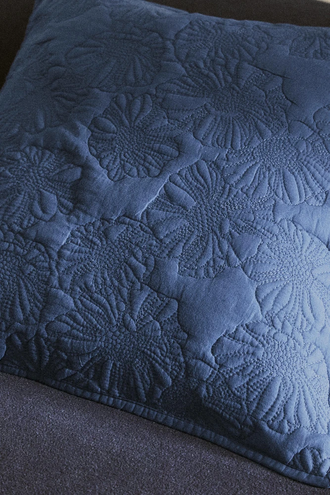 HOUSSE DE COUSSIN ÉDREDON CONTRASTANT RELIEF FLEURS