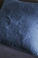 HOUSSE DE COUSSIN ÉDREDON CONTRASTANT RELIEF FLEURS