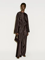 Flowing satin corset belt trousers - Limited Edition