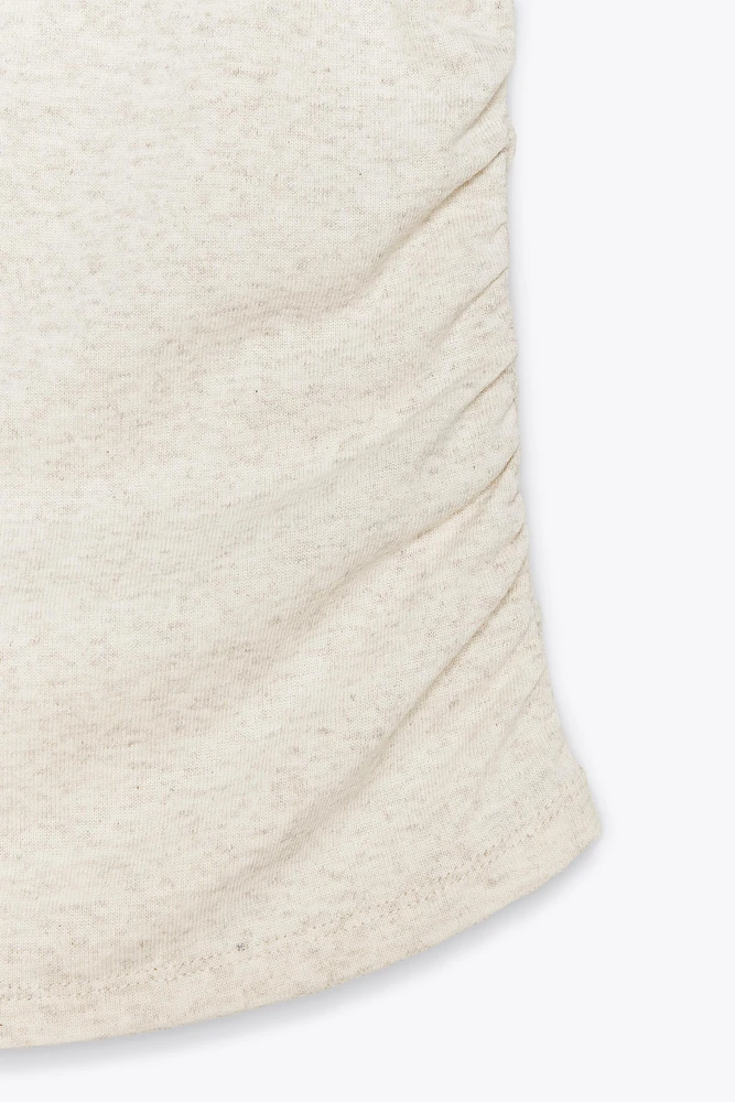 SIDE DRAPE T-SHIRT