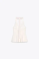 STRIPED COMBINATION HALTER TOP