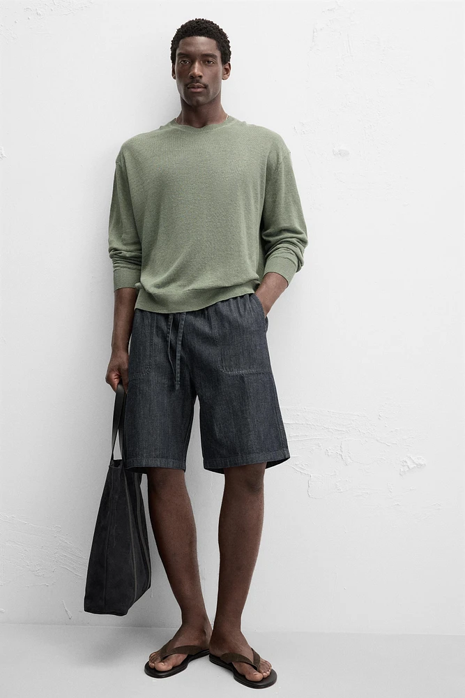 RELAXED FIT DENIM SHORTS