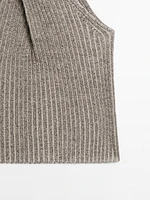 Knit cotton blend crossover top
