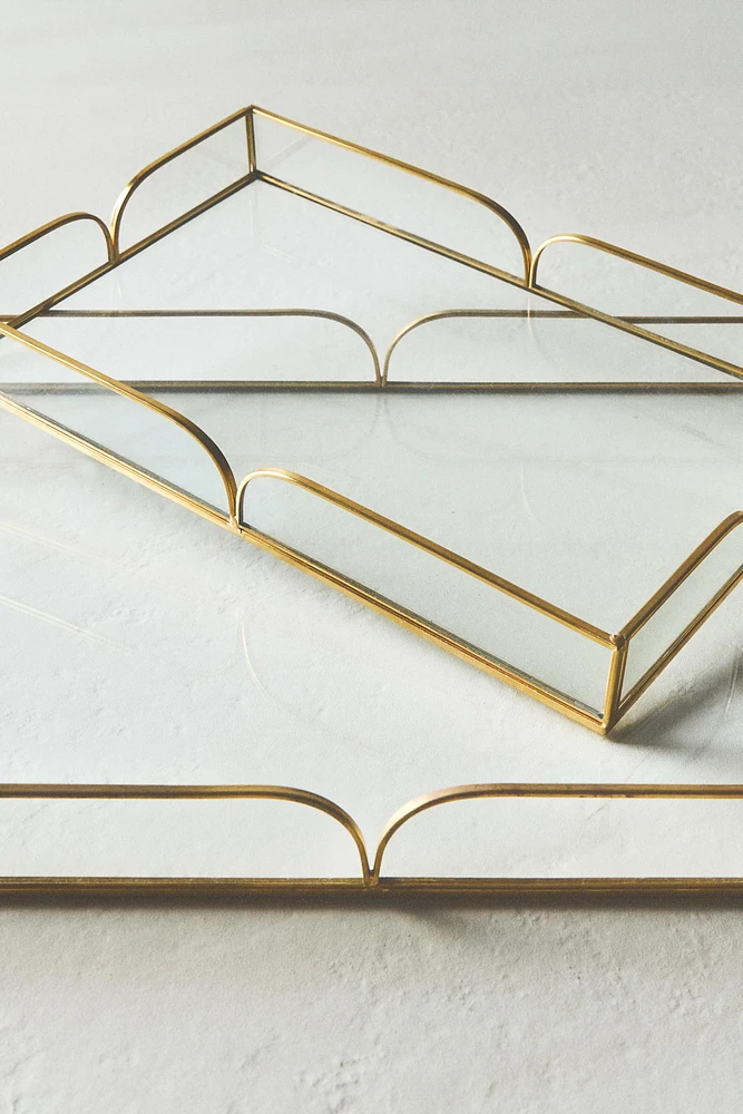 GLASS AND METAL TRAY