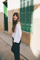 CHEMISE MANCHE LARGE AVEC LIN