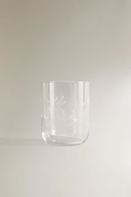 VERRE MOTIF LIBELLULE