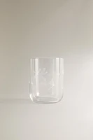 VERRE MOTIF LIBELLULE