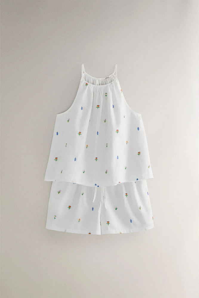 SHORT COTON MINI-FLEUR