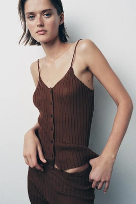 PLEATED FINE KNIT TOP
