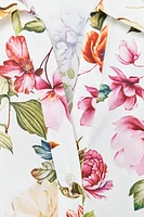CHEMISE COURTE EN POPELINE À IMPRIMÉ FLORAL