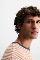 CONTRAST RIB STRIPE T-SHIRT