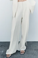 LINEN BLEND PLEATED PANTS ZW COLLECTION