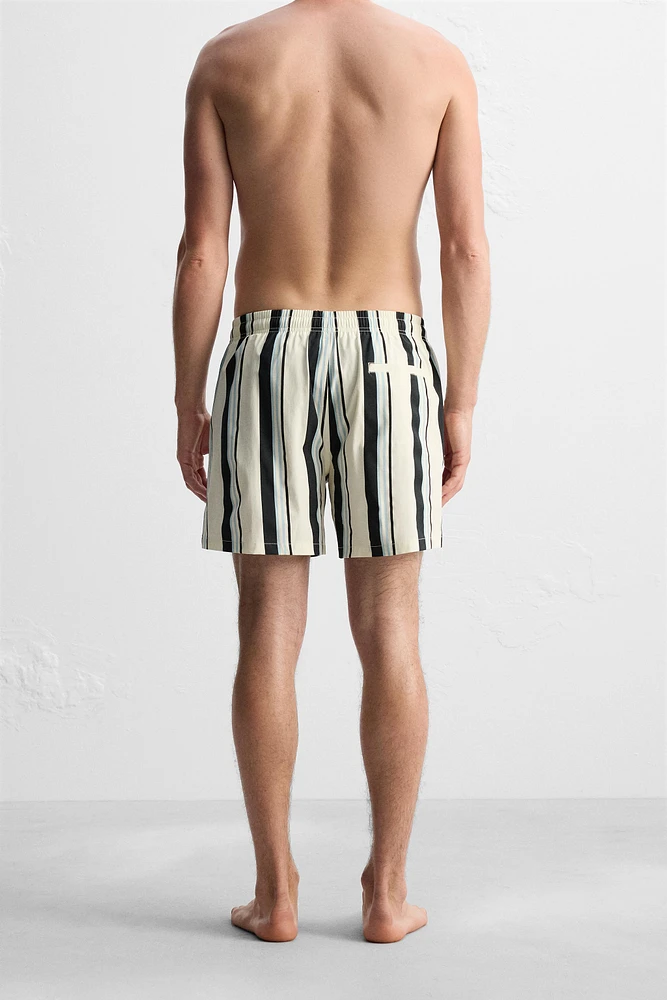 STRIPED MID-LENGTH SWIMSUIT