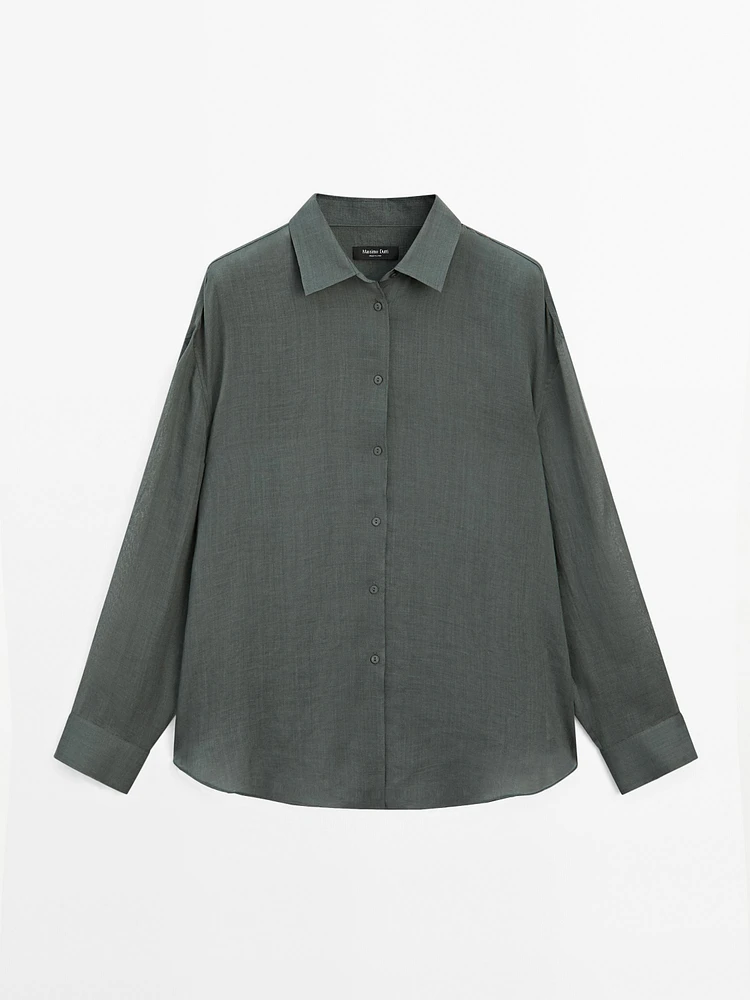 Flowing ramie blend shirt