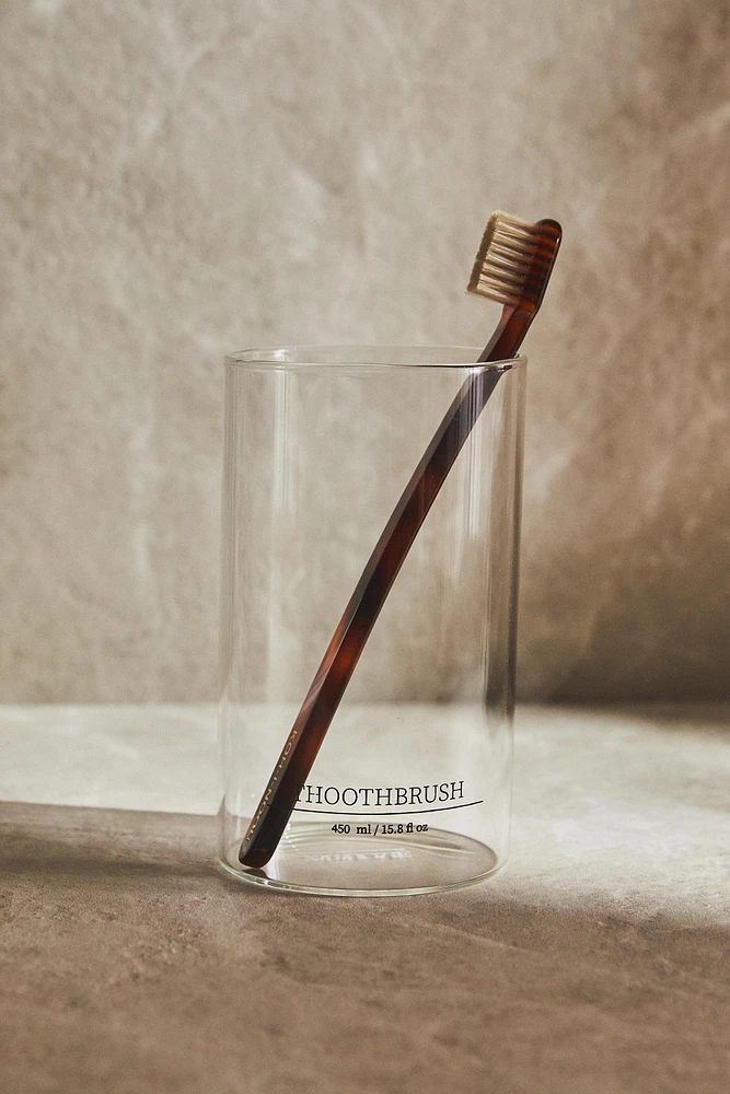 BOROSILICATE TOOTHBRUSH GLASS TEXT