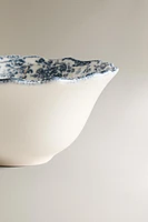 FLORAL EARTHENWARE SNACK BOWL