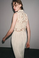 FLORAL EMBROIDERY COMBINATION DRESS