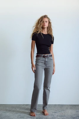 TRF STRAIGHT LEG JEANS WITH A HIGH WAIST