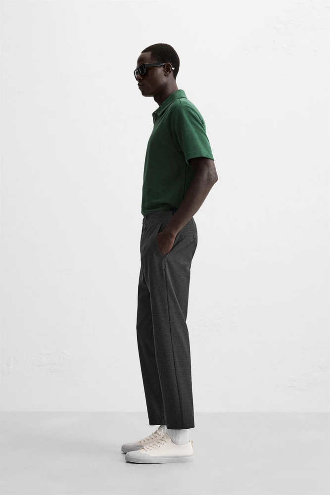 TEXTURED STRETCH PANTS