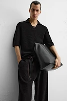 TEXTURED KNIT POLO SHIRT