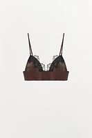 LIMITED EDITION LEATHER & LACE BRALETTE