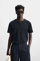 BUTTON NECK T-SHIRT
